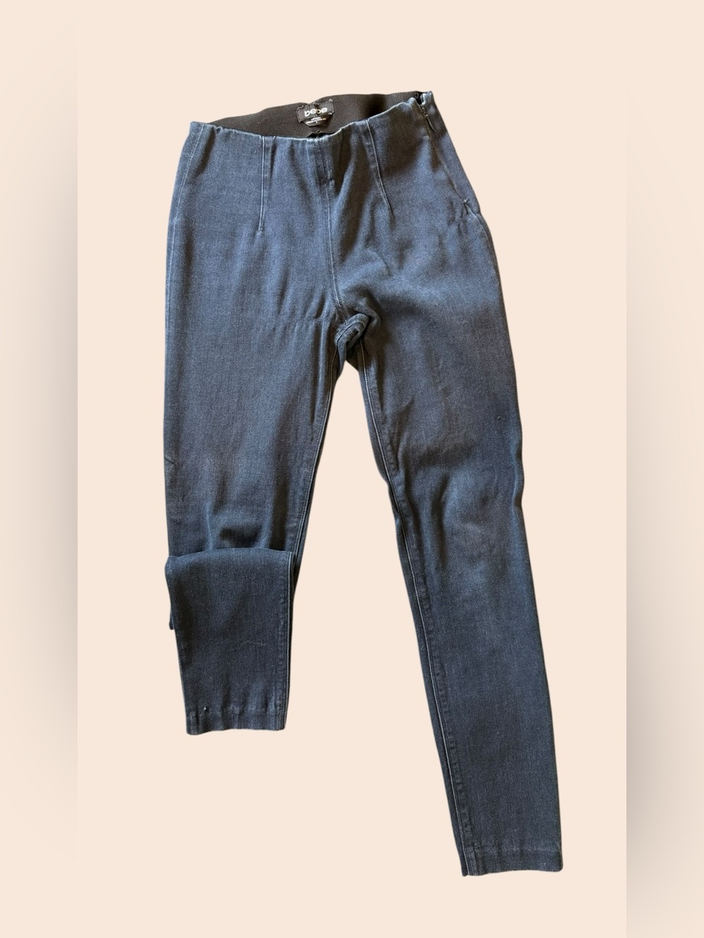 bebe Black Elastic Waist Skinny Pants